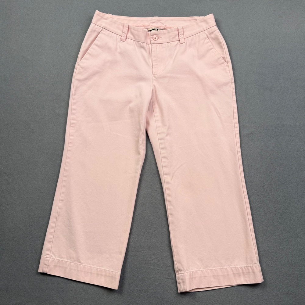 Gap Chino Cropped Pants Twill Coastal Prep Y2K Capris Pastel Pink Size‎ 6